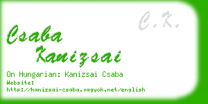 csaba kanizsai business card